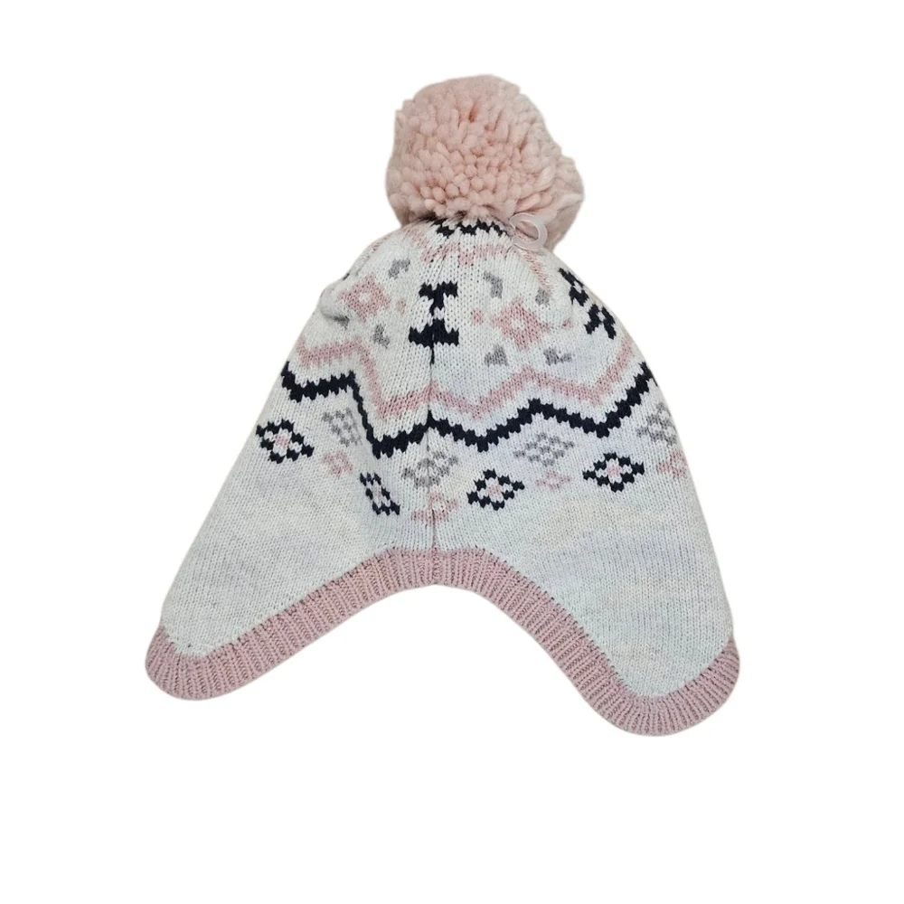 Carter's Fair Isle Trapper Hat Winter Hat NEW Baby Girl 3-9 Mo Pink